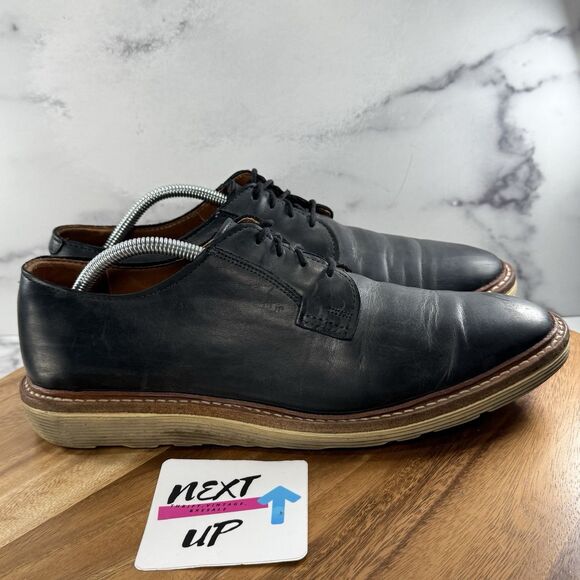 Men’s size 10-ALLEN EDMONDS Cove Drive Leather Oxfords Ox Navy Blue Dress Shoes - Picture 3 of 9